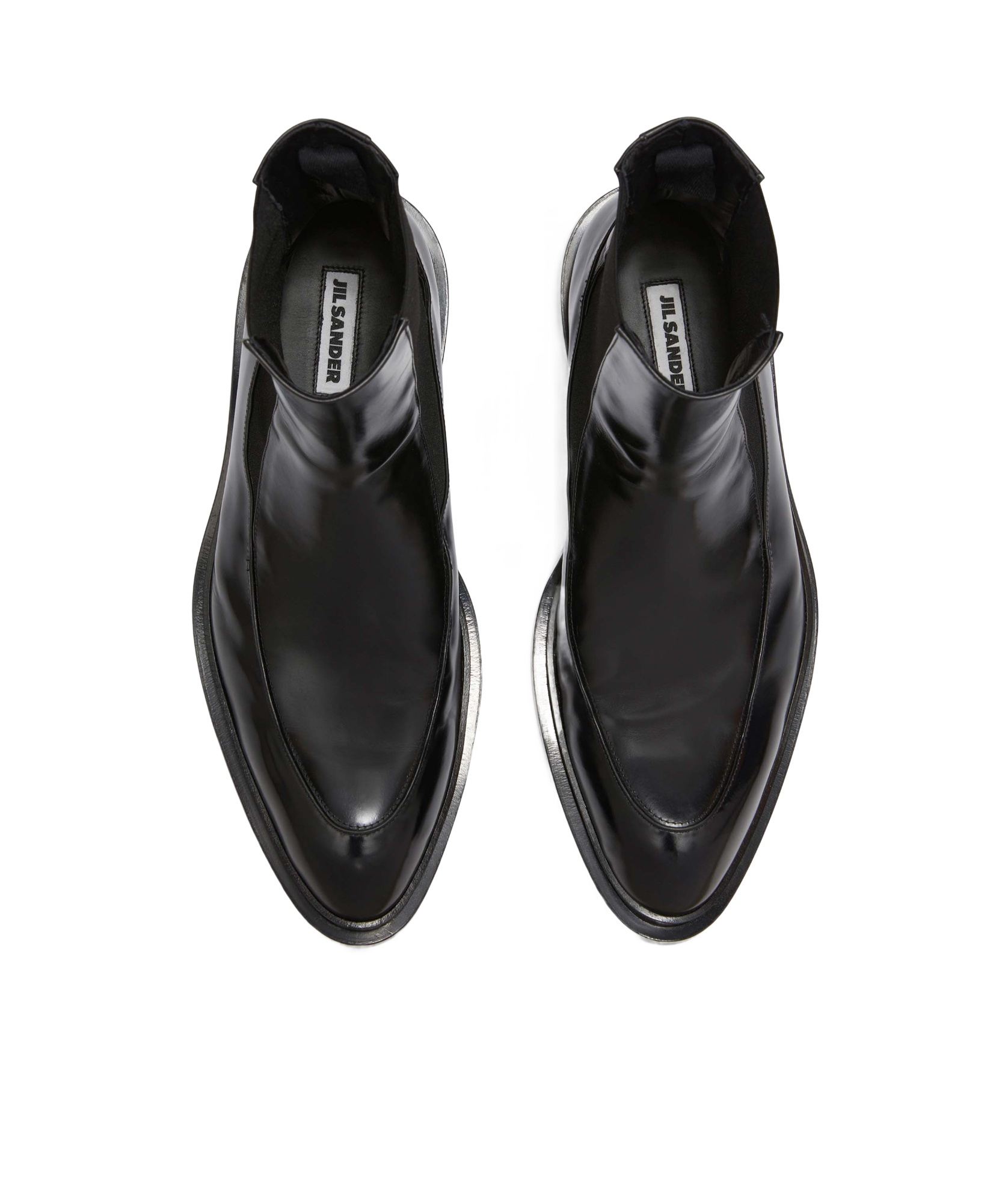 Jil Sander Leather Chelsea Ankle Boots In Black