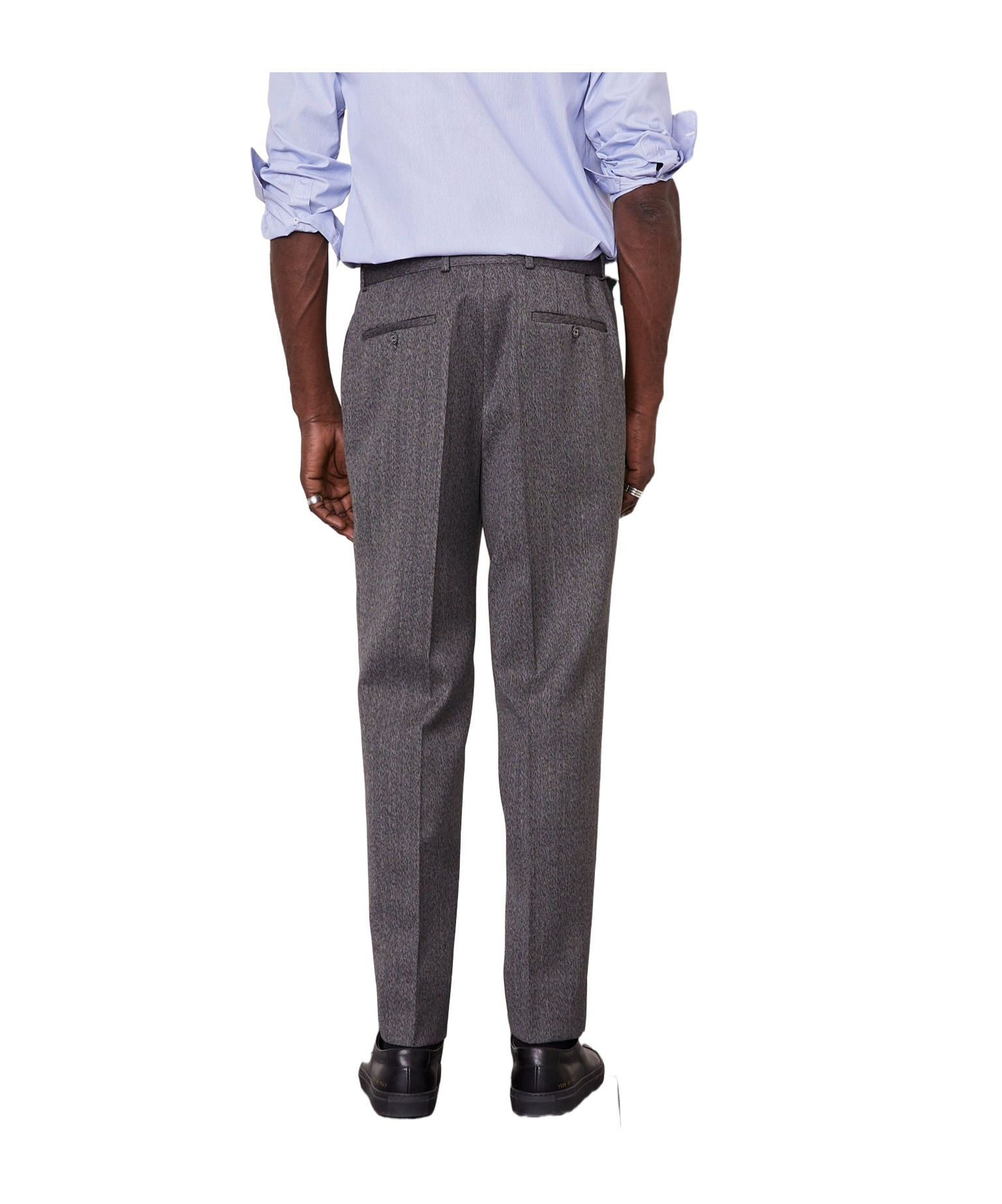 Shop Officine Generale Virgin Wool Trousers In Black
