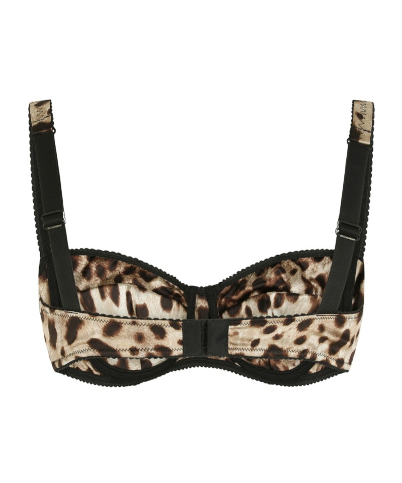 Shop Dolce & Gabbana Leopard-print Balconette Bra In Black