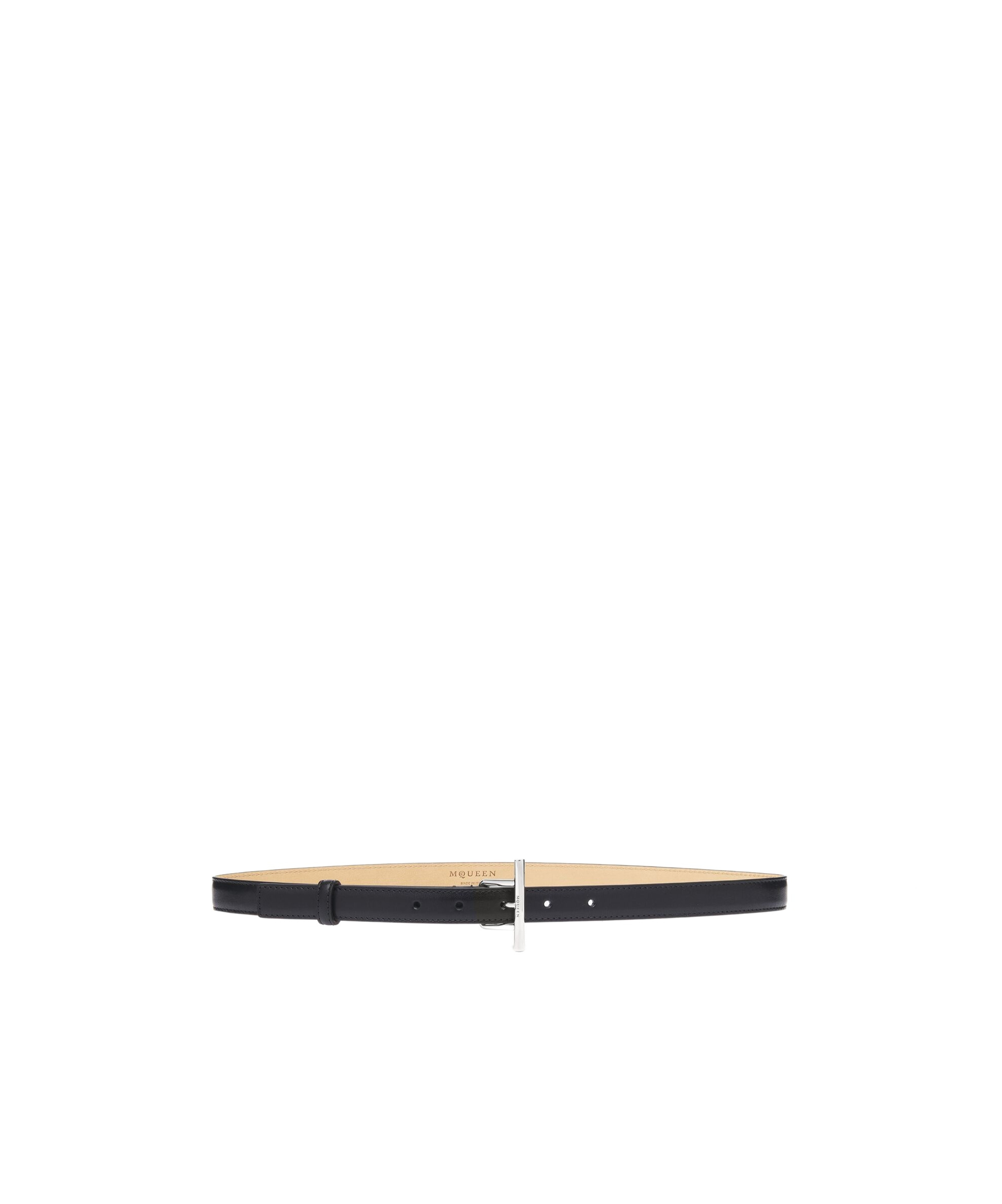 Shop Alexander Mcqueen Leather Belt In Black