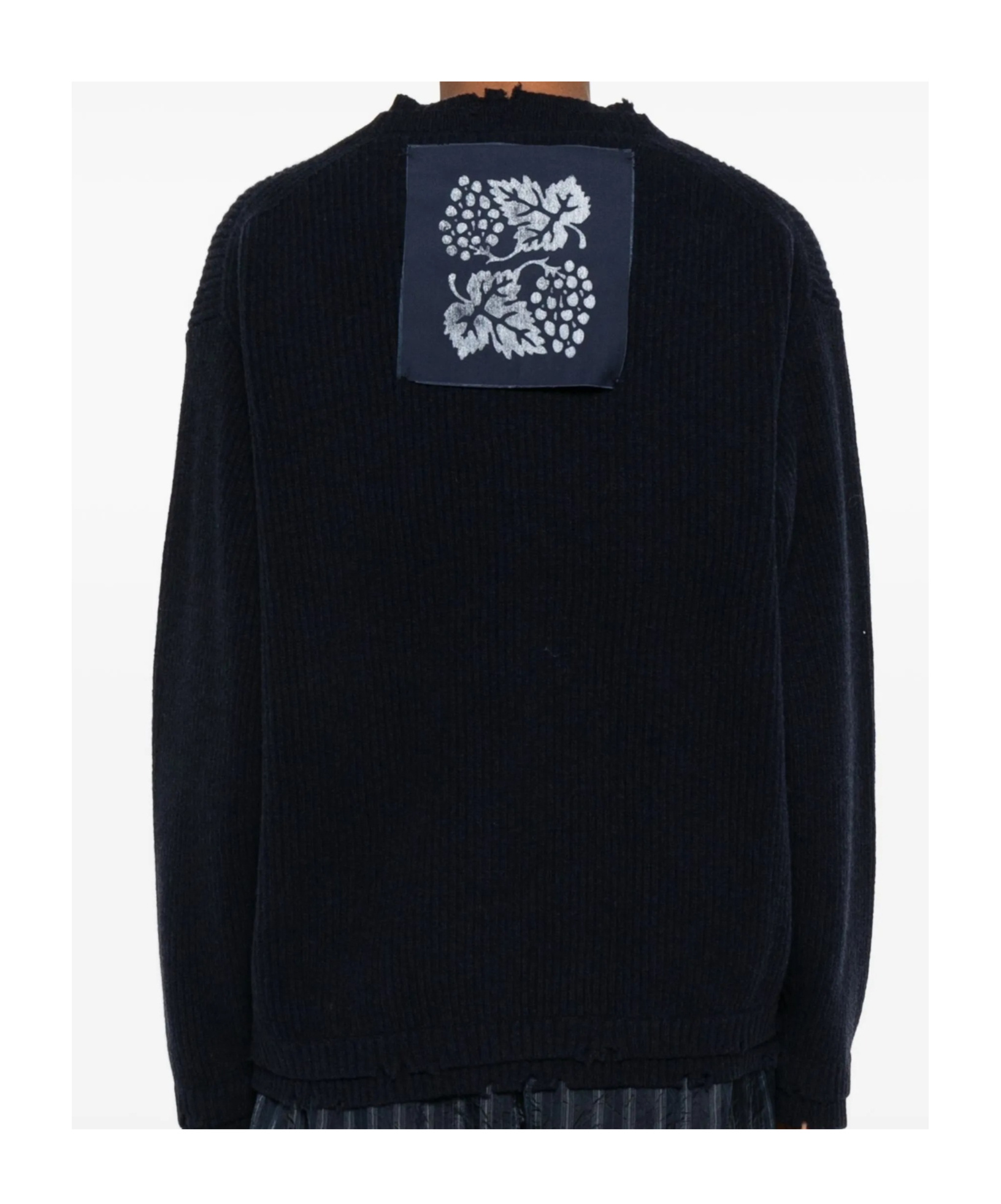 Federico Cina Round-neck Wool Sweater In Black