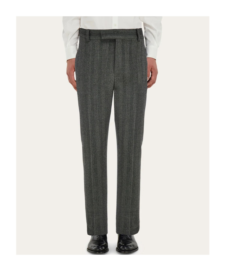 Ferragamo Wool Trousers In Brown