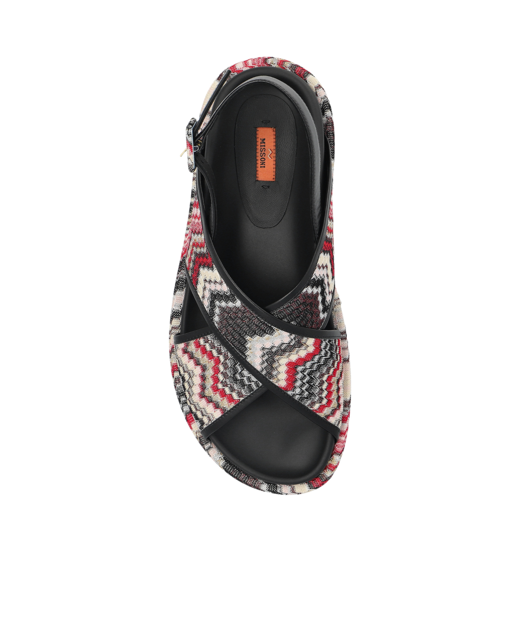 Shop Missoni Zigzag Slingback Sandals In Black