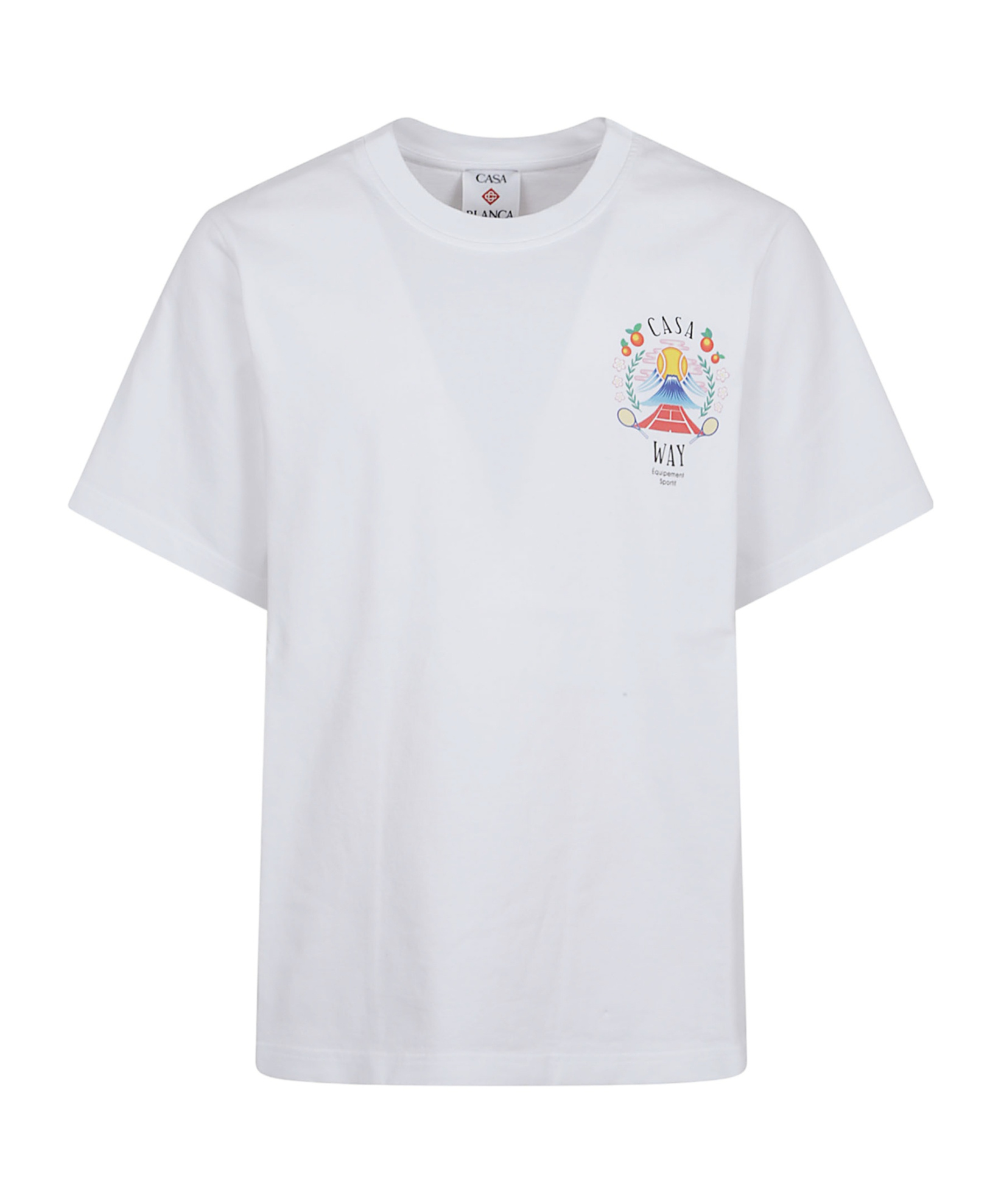Casablanca T-shirt Girocollo Con Logo Sul Fronte In White