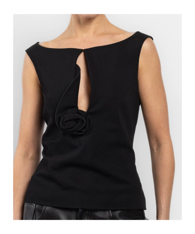 Magda Butrym Top With Flower Detail In Black