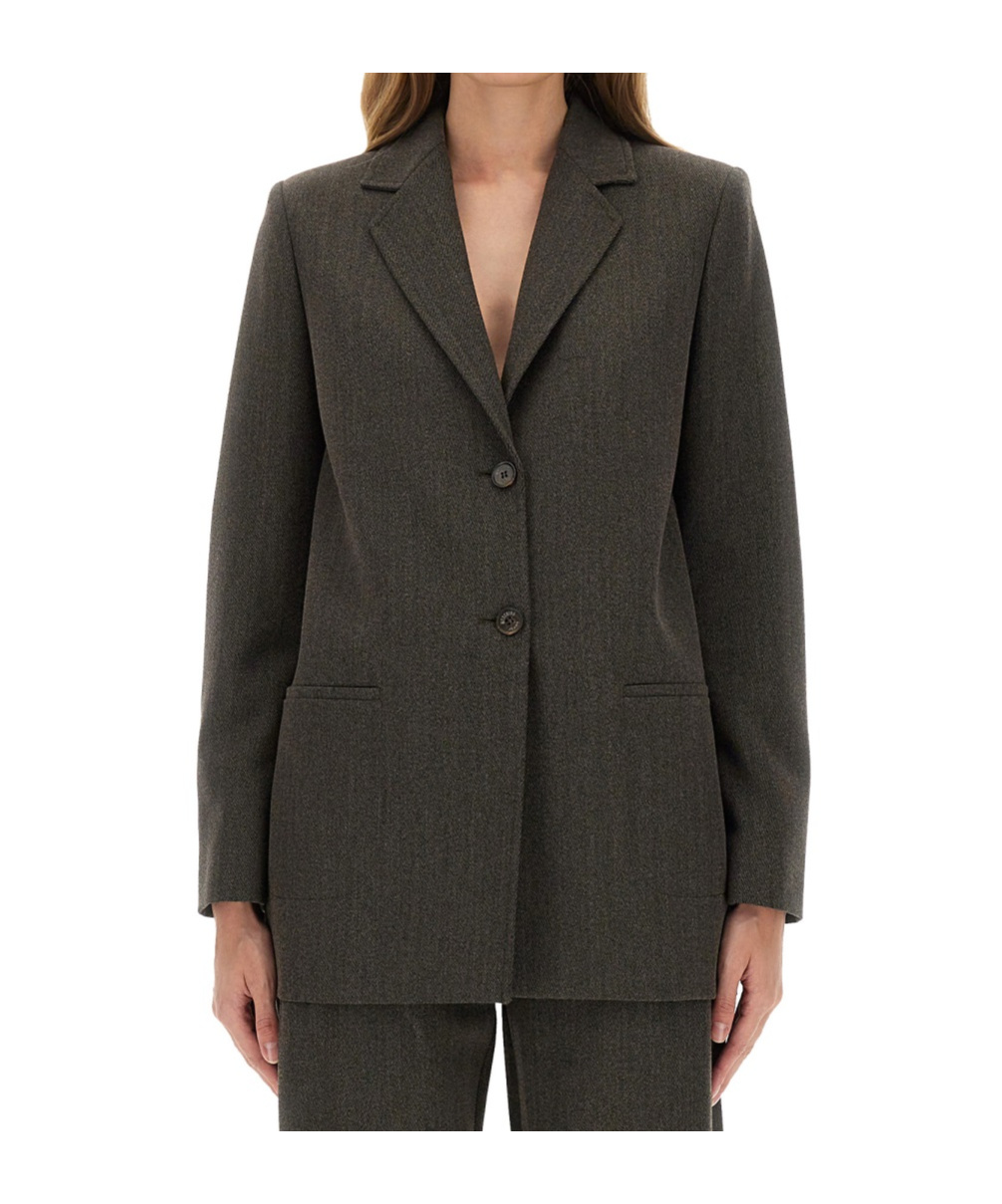 Moschino Jeans Wool Blend Jacket In Black