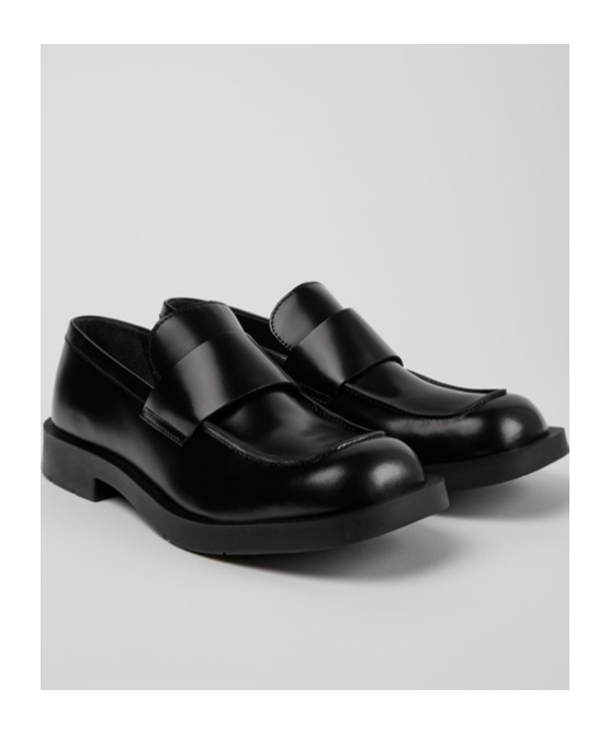 Camper Square Head Loafer Shoes In Black