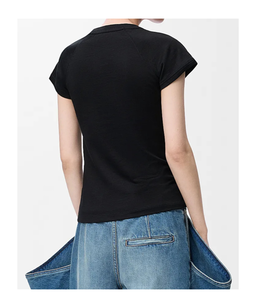 Loewe Black Cotton-blend T-shirt With Anagram Logo Women In Black