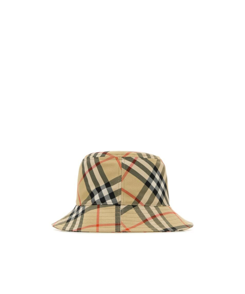 Burberry Checked Bucket Hat In Nude