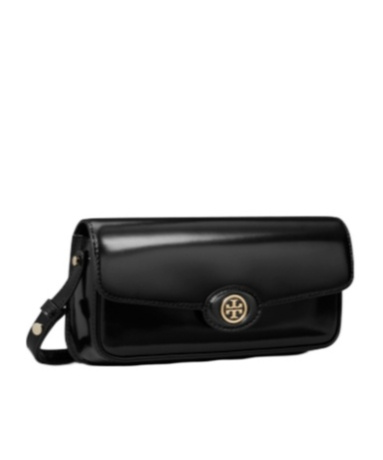 Tory Burch Robinson Spazzolato Cross Body Bag In Black