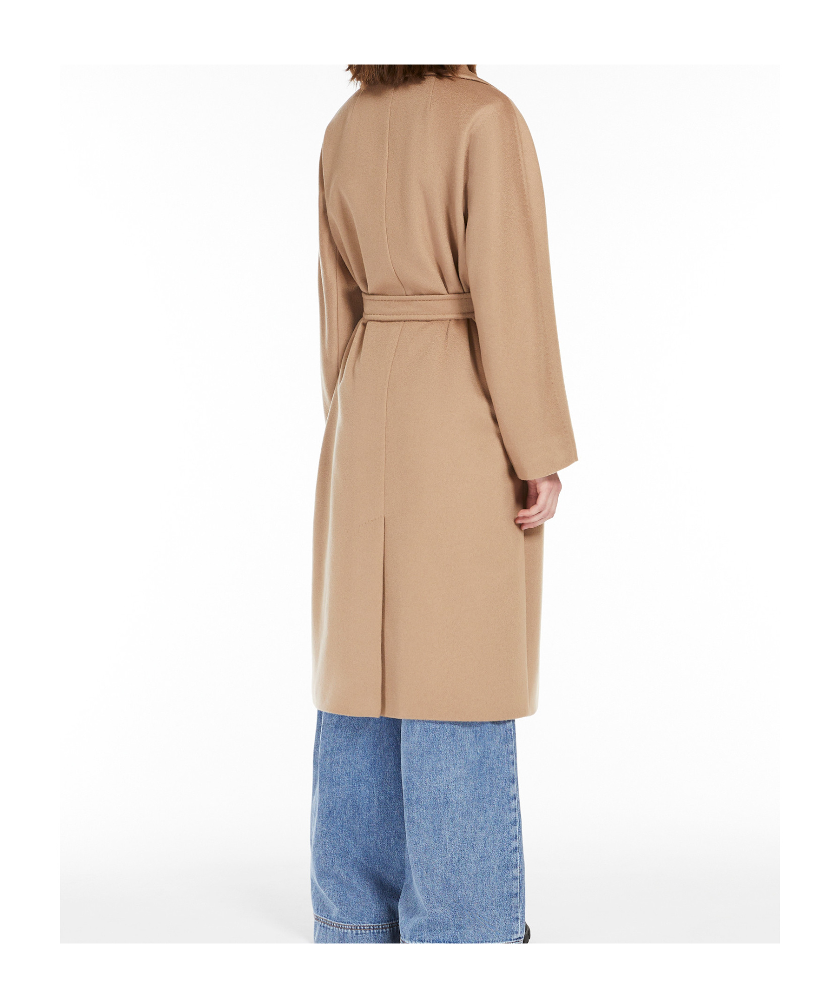 Weekend Max Mara Cascia Cashmere Coat With Belt In Nude