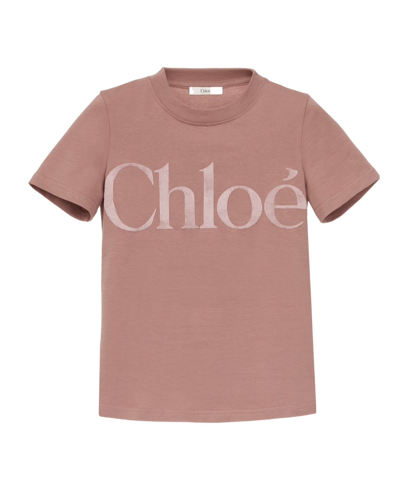 Chloé Pink Cotton Jersey Fitted T-shirt In Nude