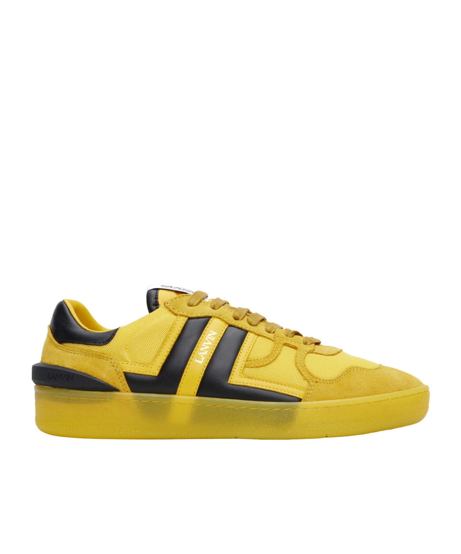 Lanvin Clay Sneakers In Yellow Suede And Fabric In Yellow