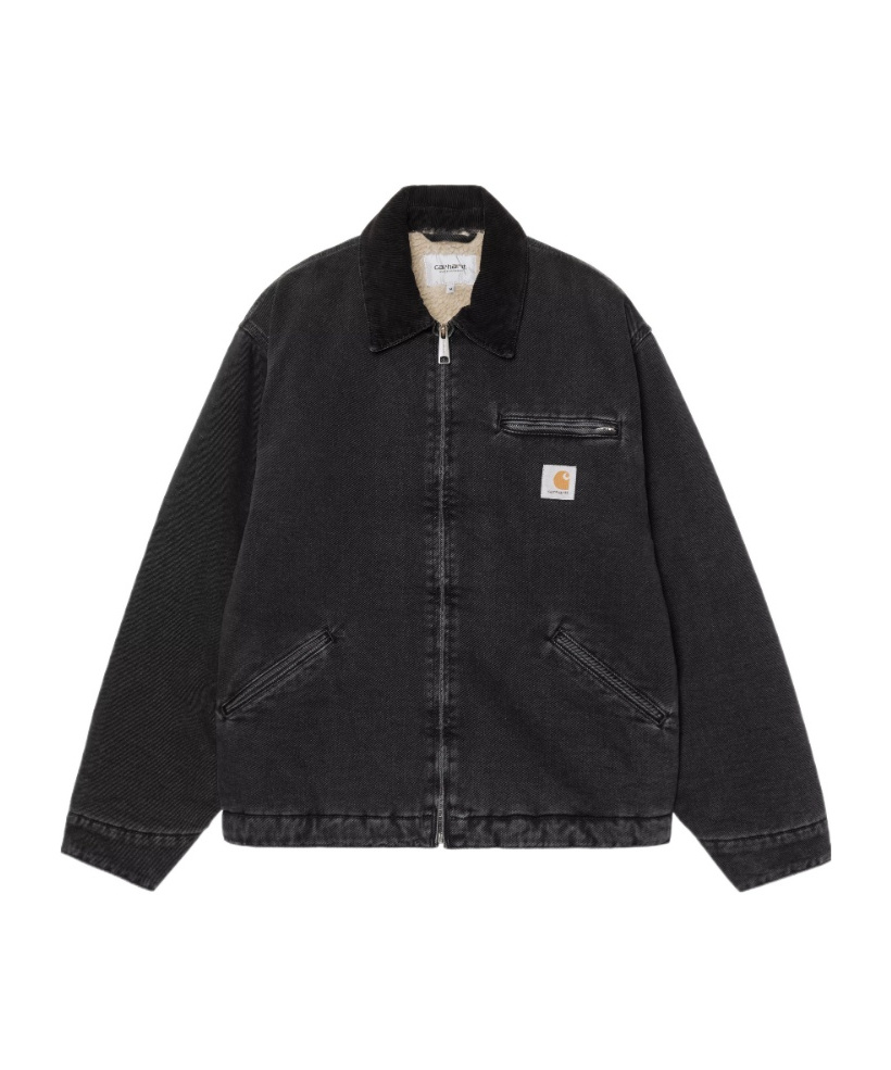 Carhartt Wip Casual Jacket With Corduroy Collar And Versatile Design In Black