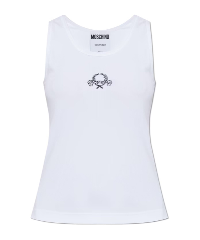 Moschino Canotta Mini Laurel Crown In White