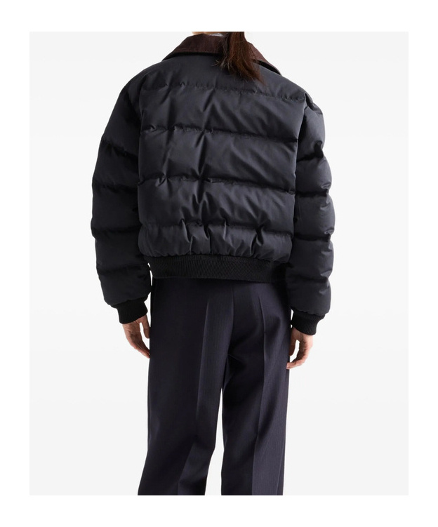 Prada Long-sleeved Down Jacket In Black