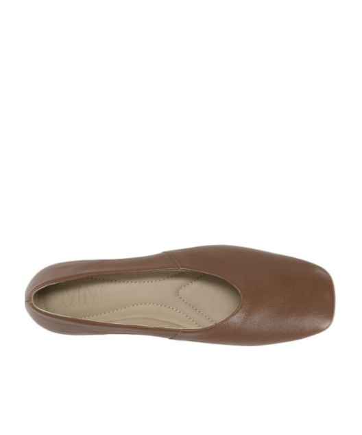 Max Mara Square Toe Flats In Brown