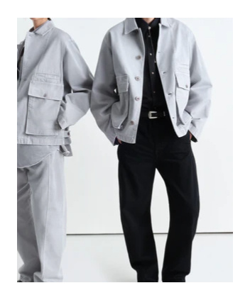 Lemaire Long-sleeved Casual Jacket In Gray