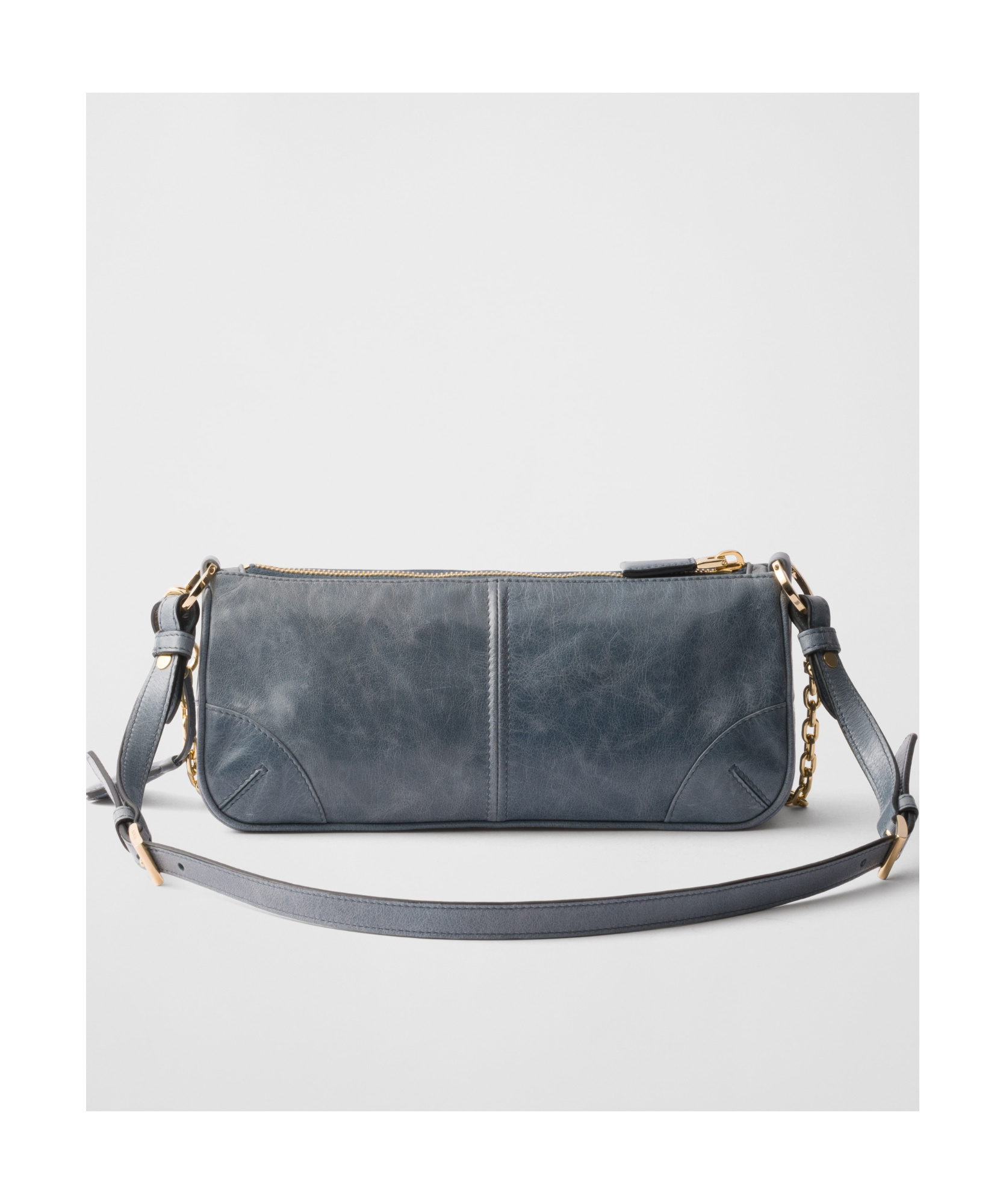 Prada Re-edition 2002 Medium Leather Shoulder Bag In Gray