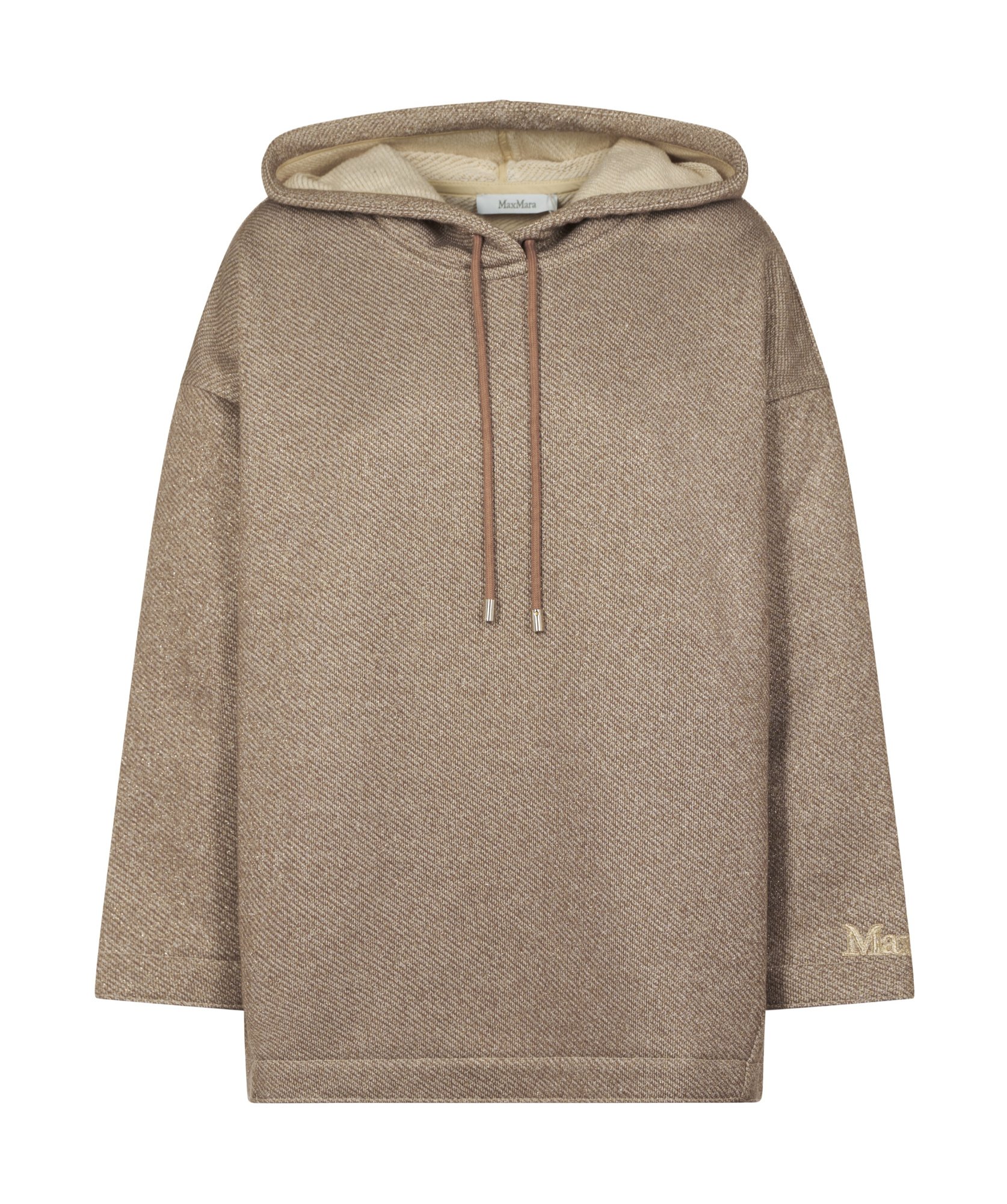 Max Mara Long-sleeved Hooded Hoodie In Nude