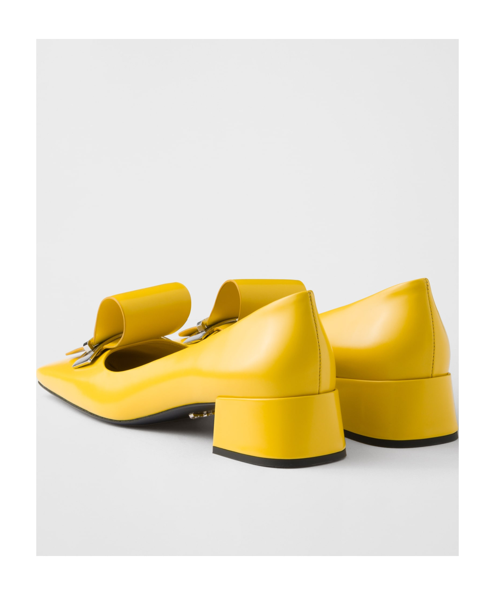 Prada Yelllow Slip On Pumps In Sunshine Yellow