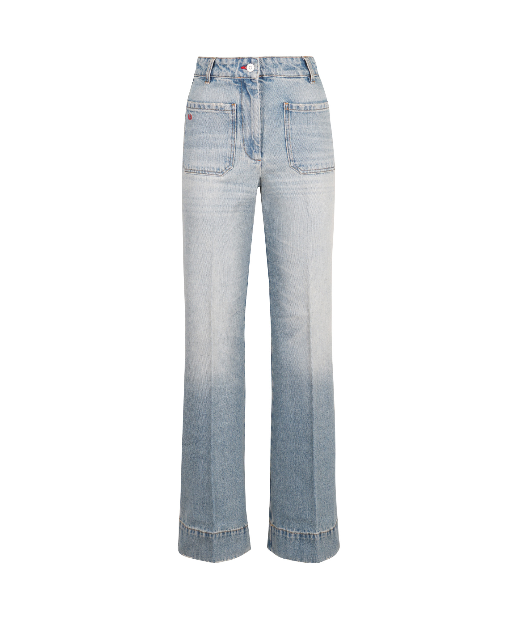 Victoria Beckham Alina Stretch High Rise Straight Leg Jeans In Medium Wash