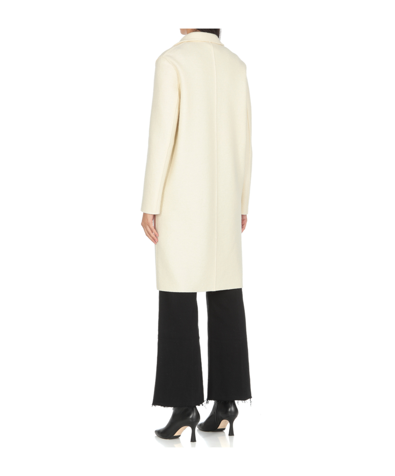 Harris Wharf London Wool Single-breasted Coat In White