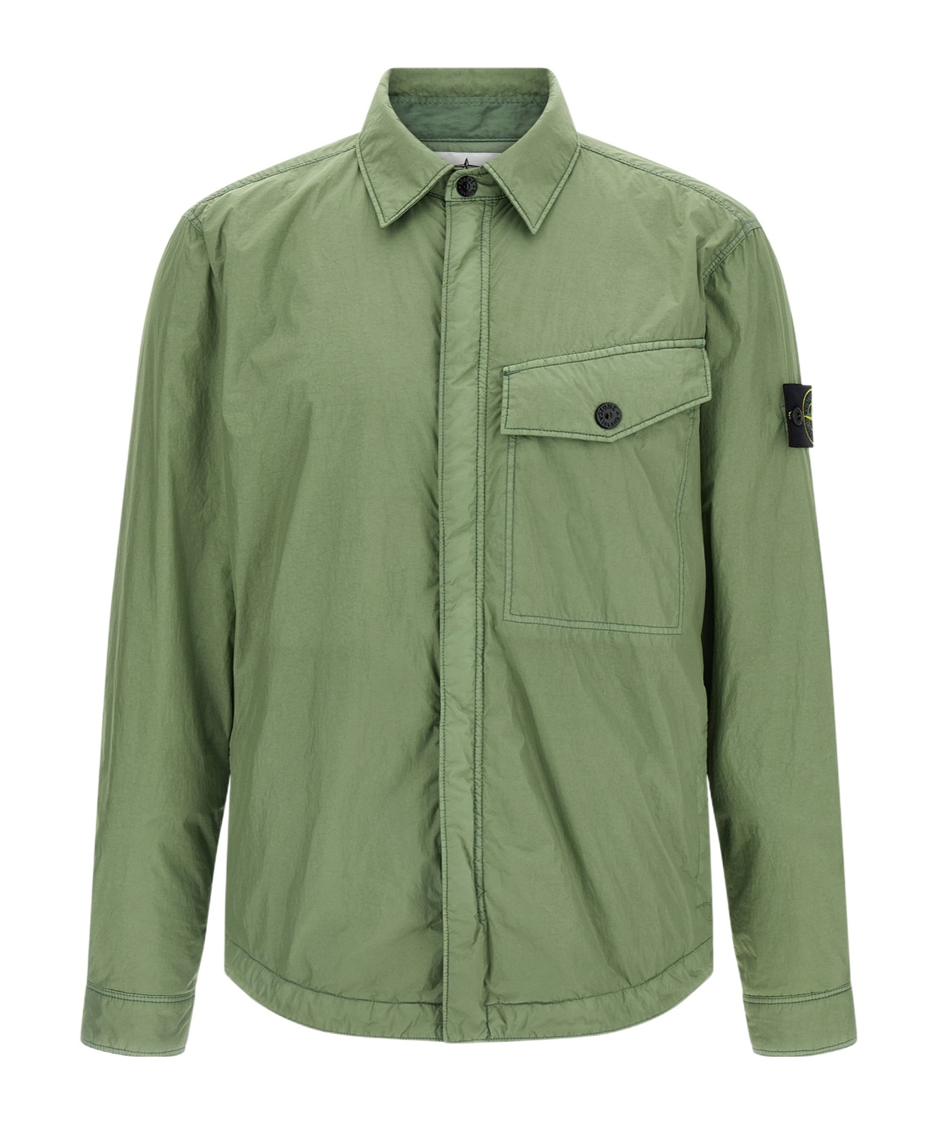 Stone Island Garment Dyed Crinkle Reps Ny Puffer Jackets Green In Green