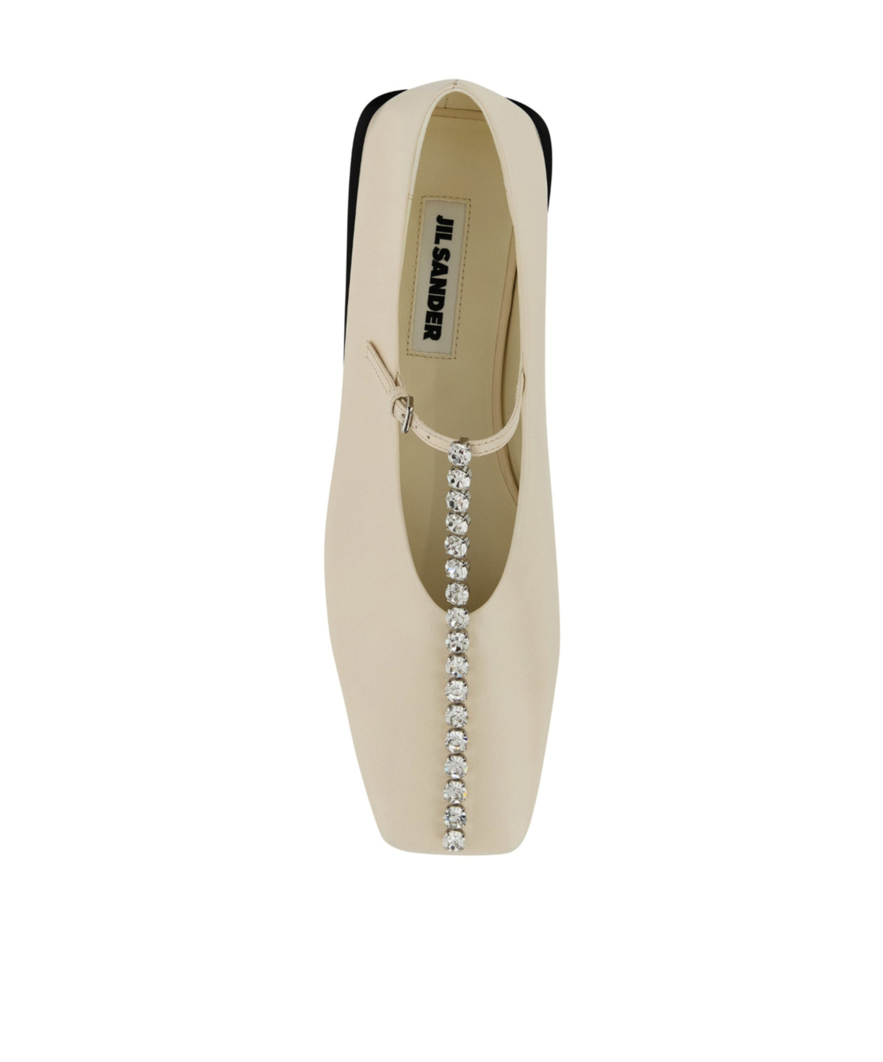 Jil Sander Ivory Leather Ballerinas In Neutral