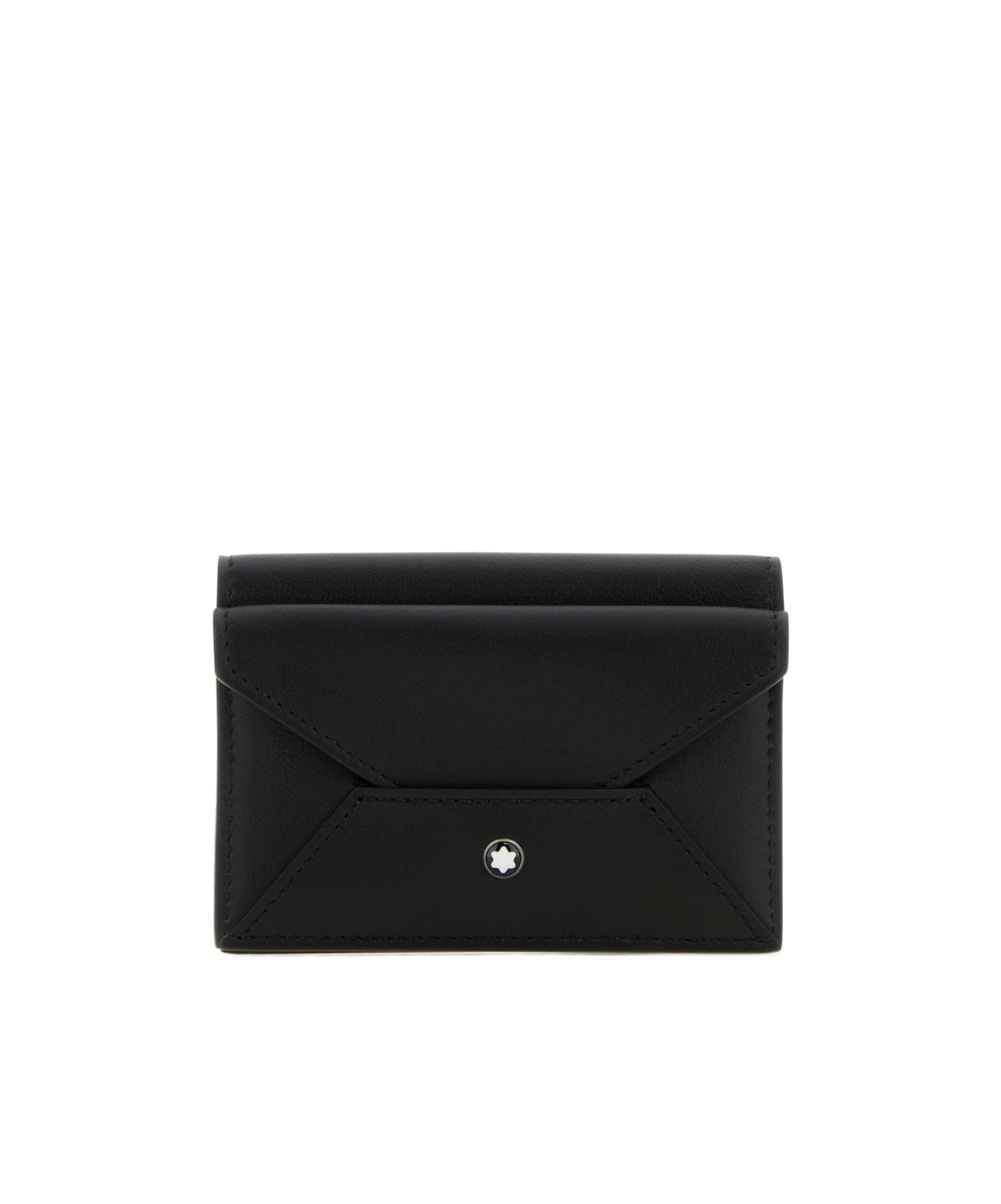 Shop Montblanc Logo Plaque Foldover Top Wallet In Black