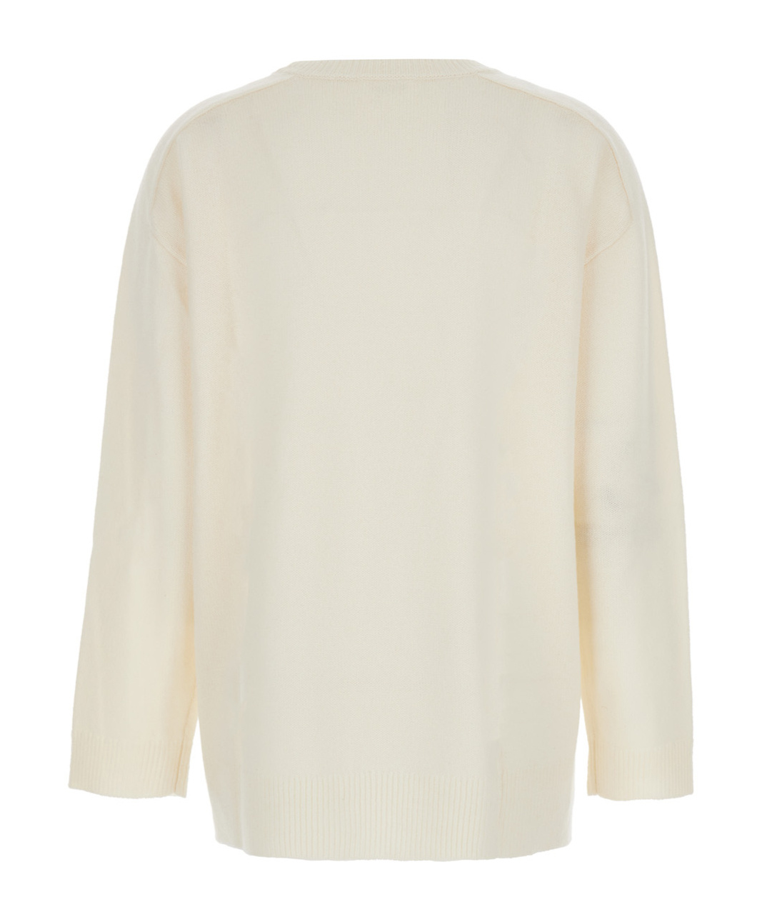 P.a.r.o.s.h White Solid Round Neck Sweater In Neutral