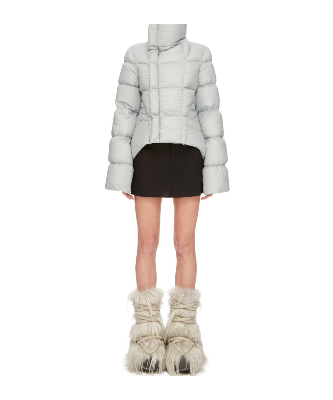 Rick Owens Blue Porterville Naska Down Jacket In Gray