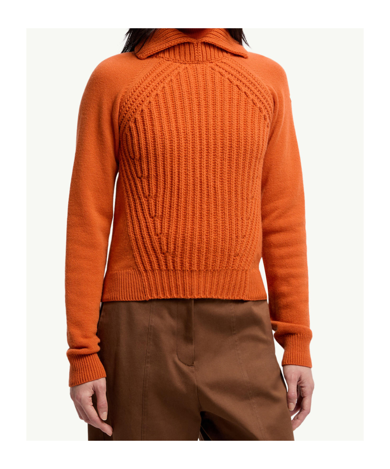 Moncler Wool And Cashmere Turtleneck Sweater In Orange