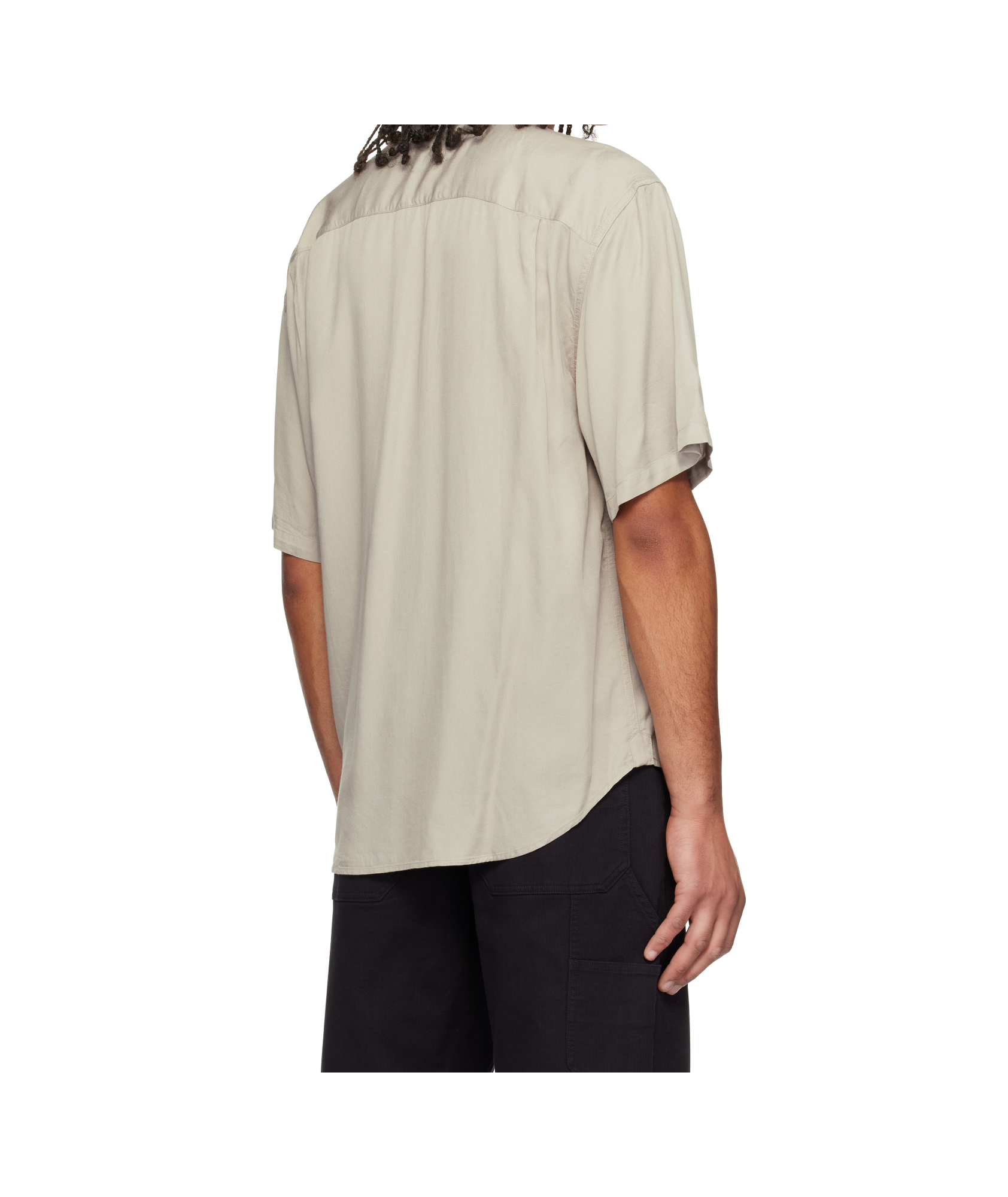 Rag & Bone Taupe Matthew 2-pocket Ss Shirt In White