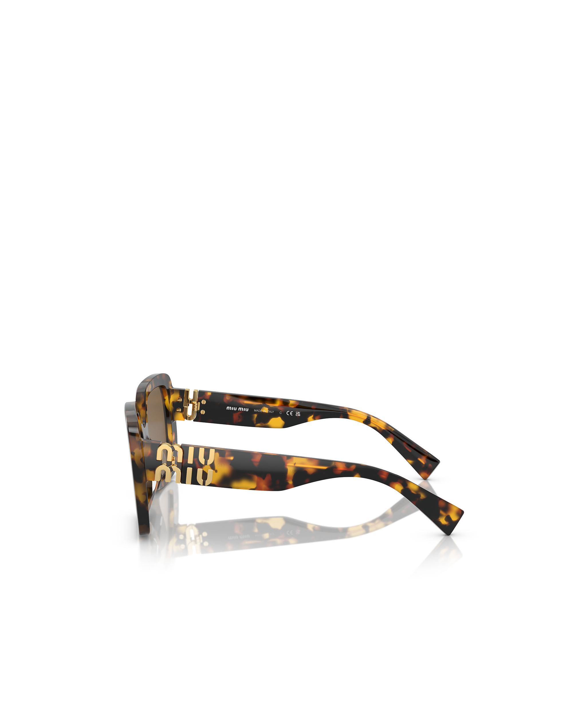 Miu Miu Logo Acetate Square Sunglasses In Brown