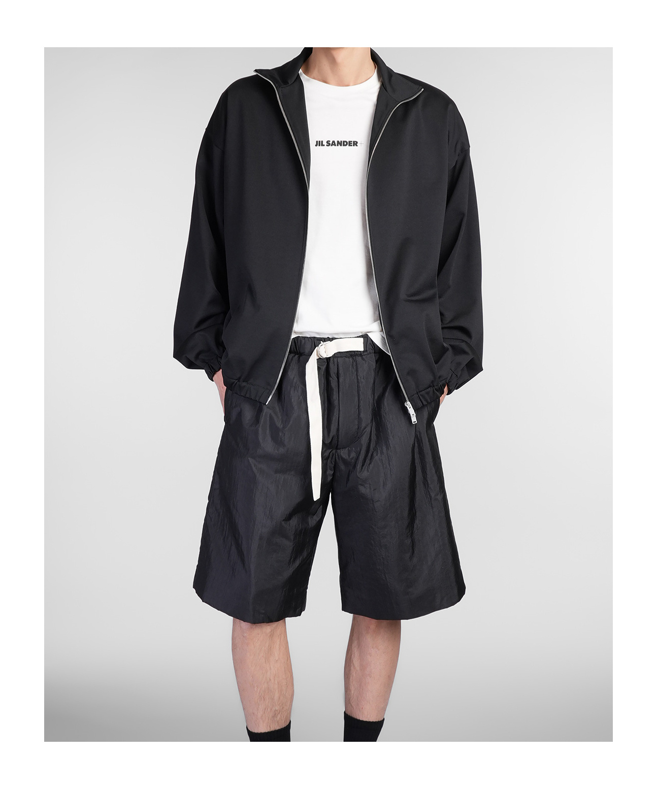 Jil Sander Long-sleeved Casual Jacket In Black