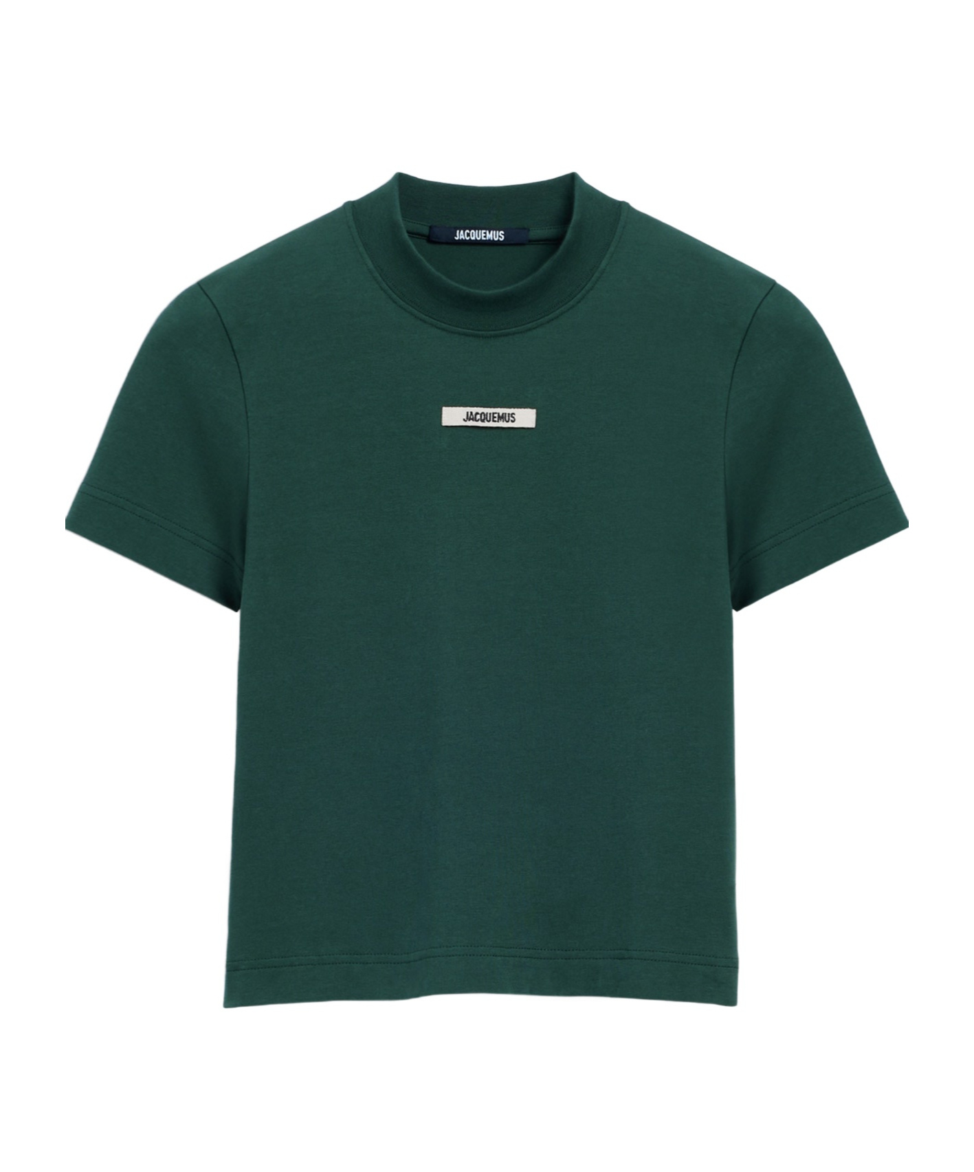 Jacquemus Gros Grain T-shirt With Distinctive Logo Detail In Green