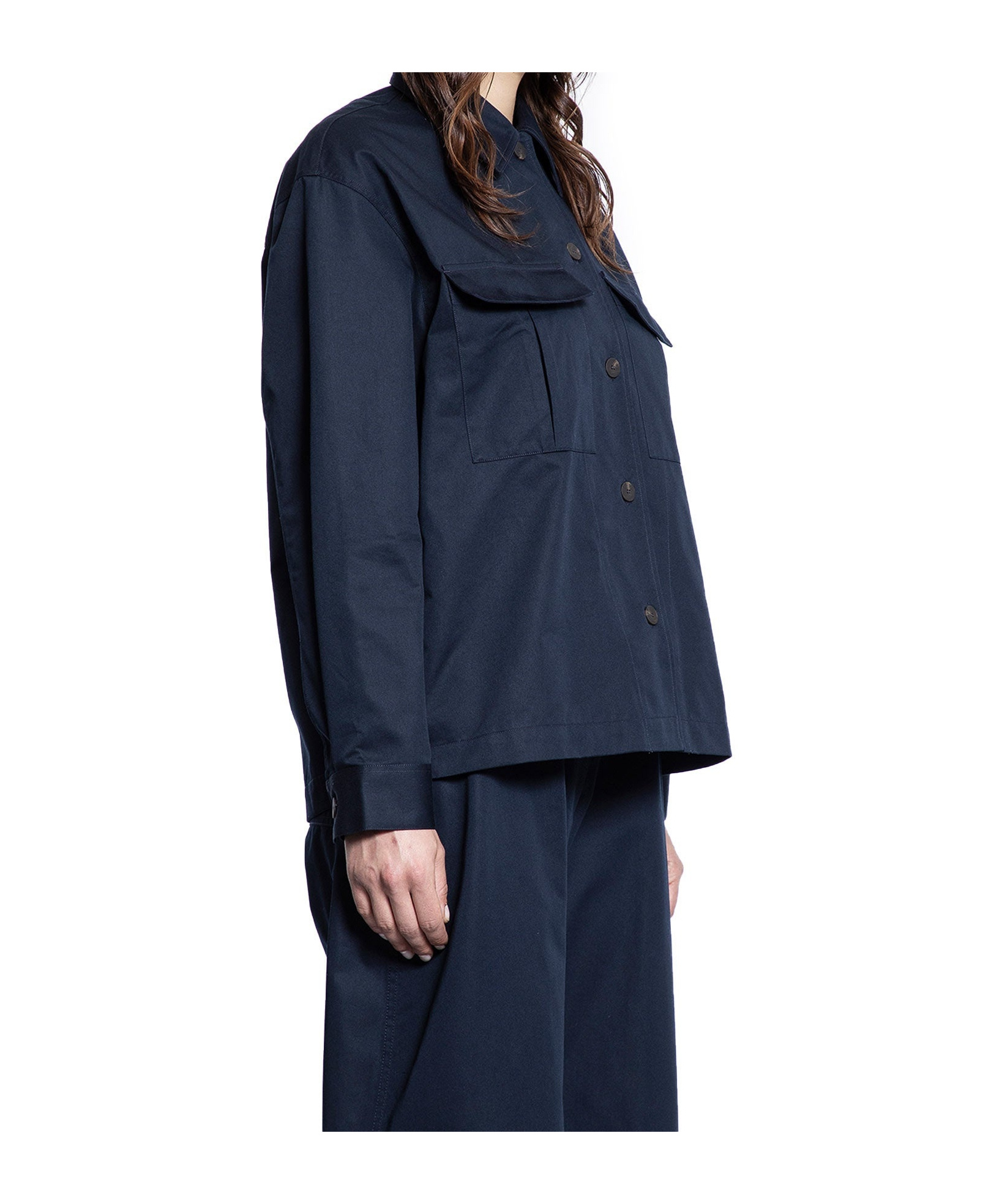 Studio Nicholson Lapel Casual Jacket In Blue