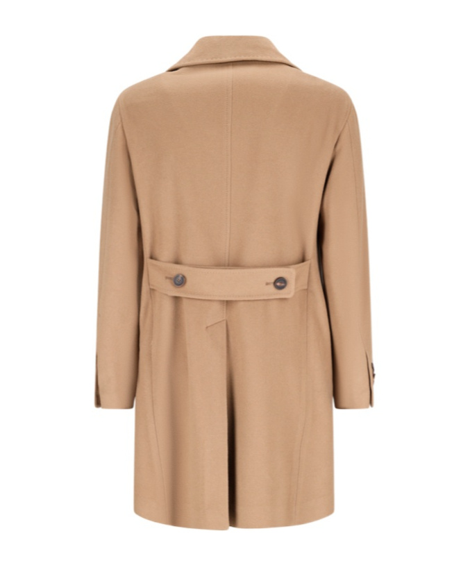 Tagliatore Double-breasted Button Coat In Brown