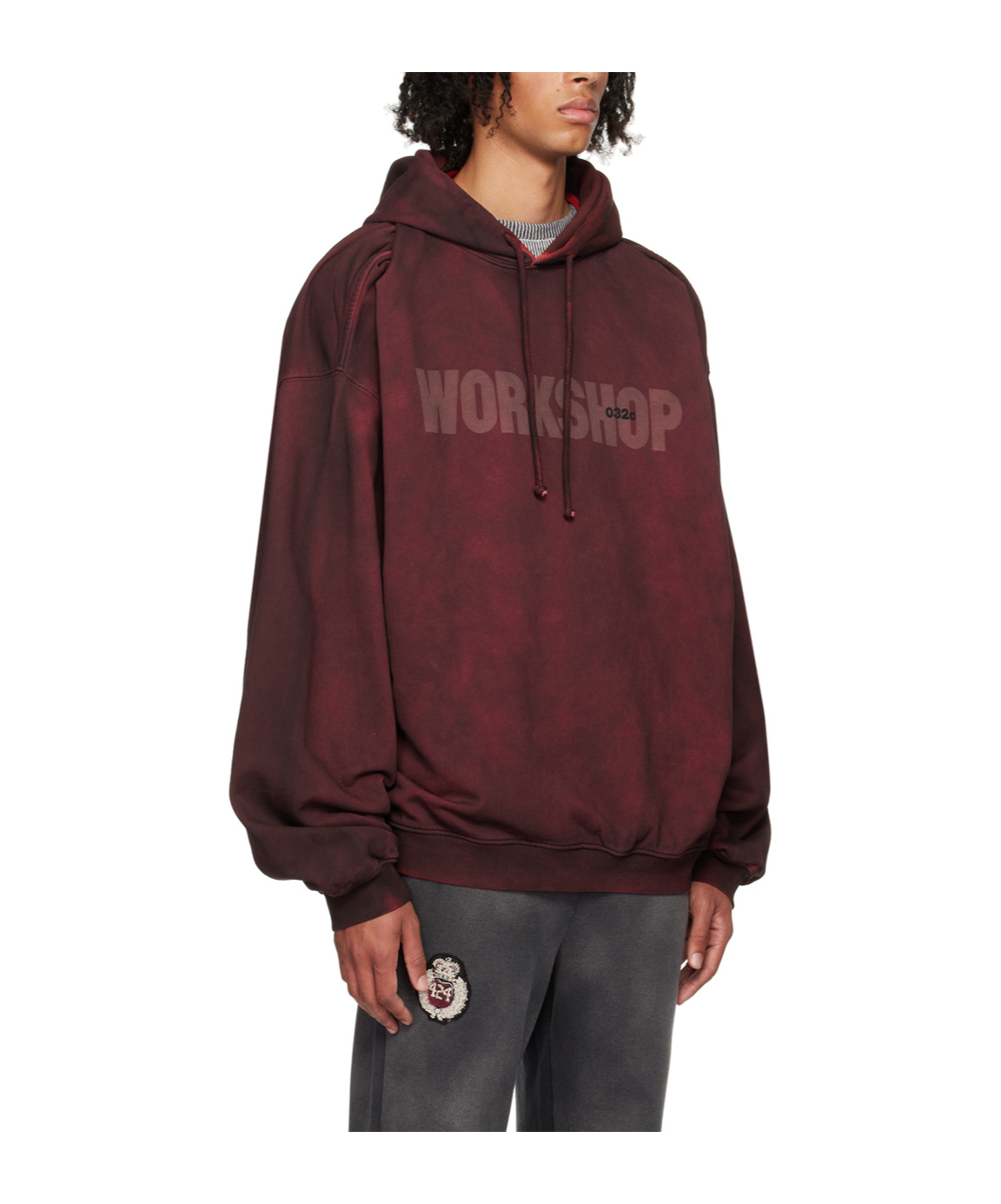 032c Logo Hooded Sweater In Red
