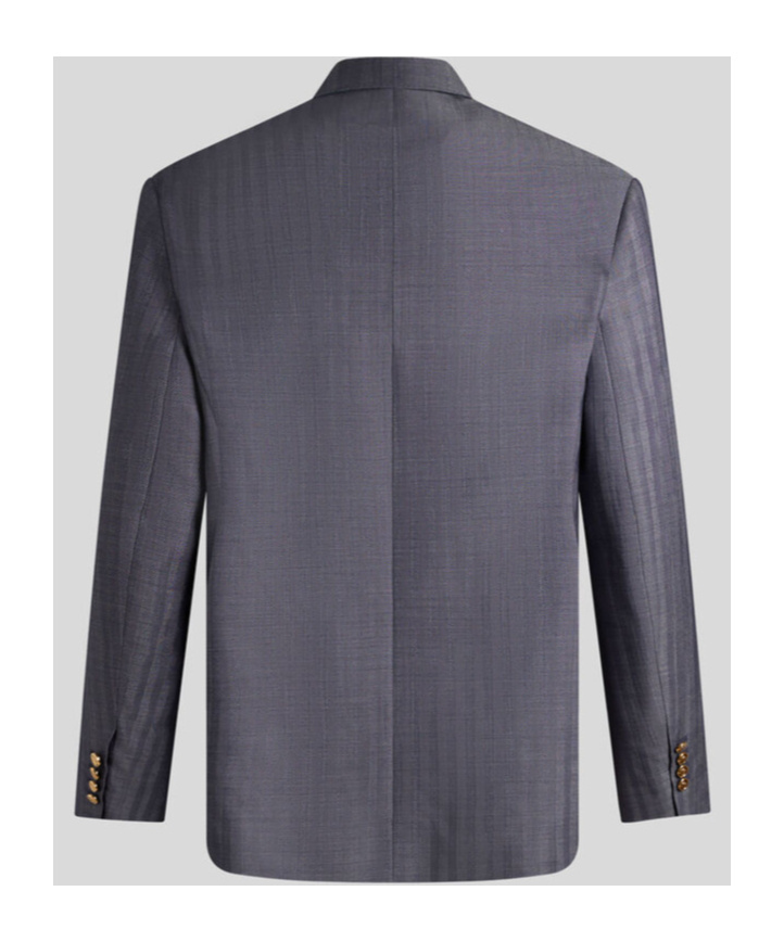 Etro Logo-engraved Buttons Oversized Jacket In Black