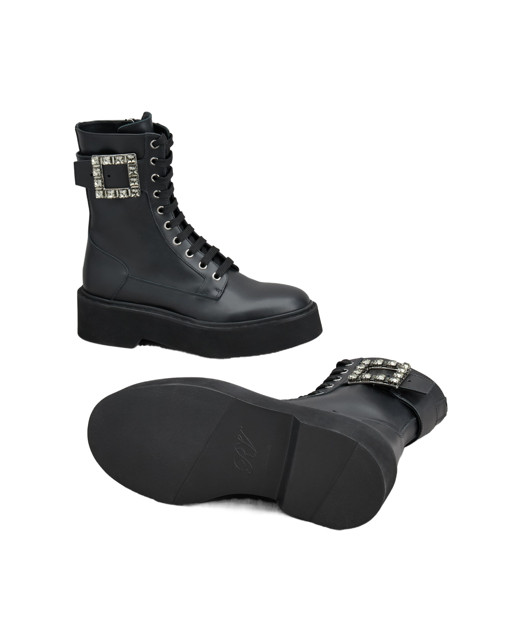 Roger Vivier Women Viv Rangers High Stra Lace-up Boot In Black