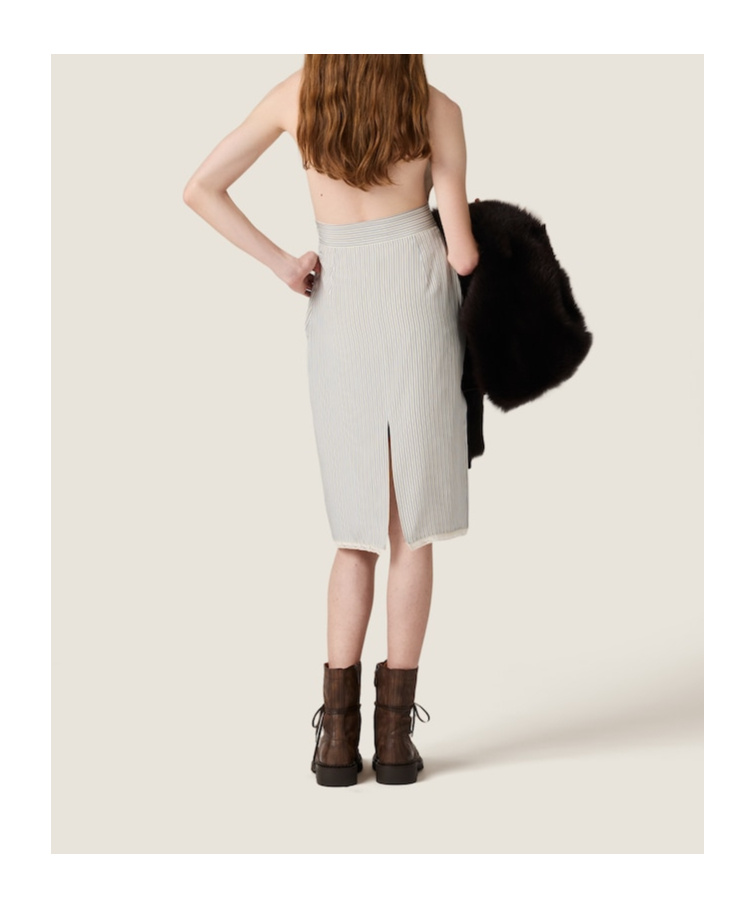 Miu Miu Crêpe De Chine Dress In White