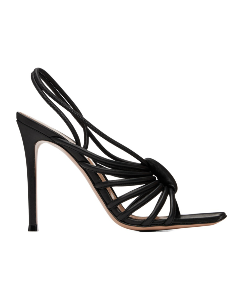 Gianvito Rossi Open-toed Square Toed High-heeled Sandals In Black