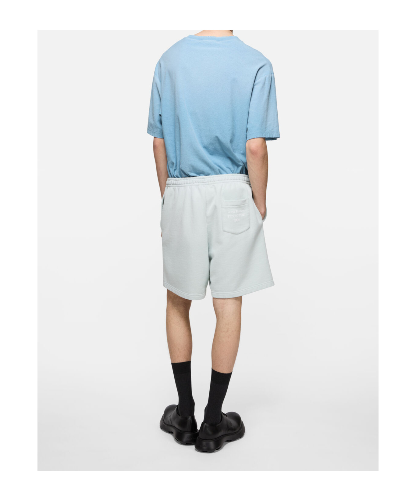Acne Studios Sprayed 1996 Logo-print Distressed T-shirt In Blue