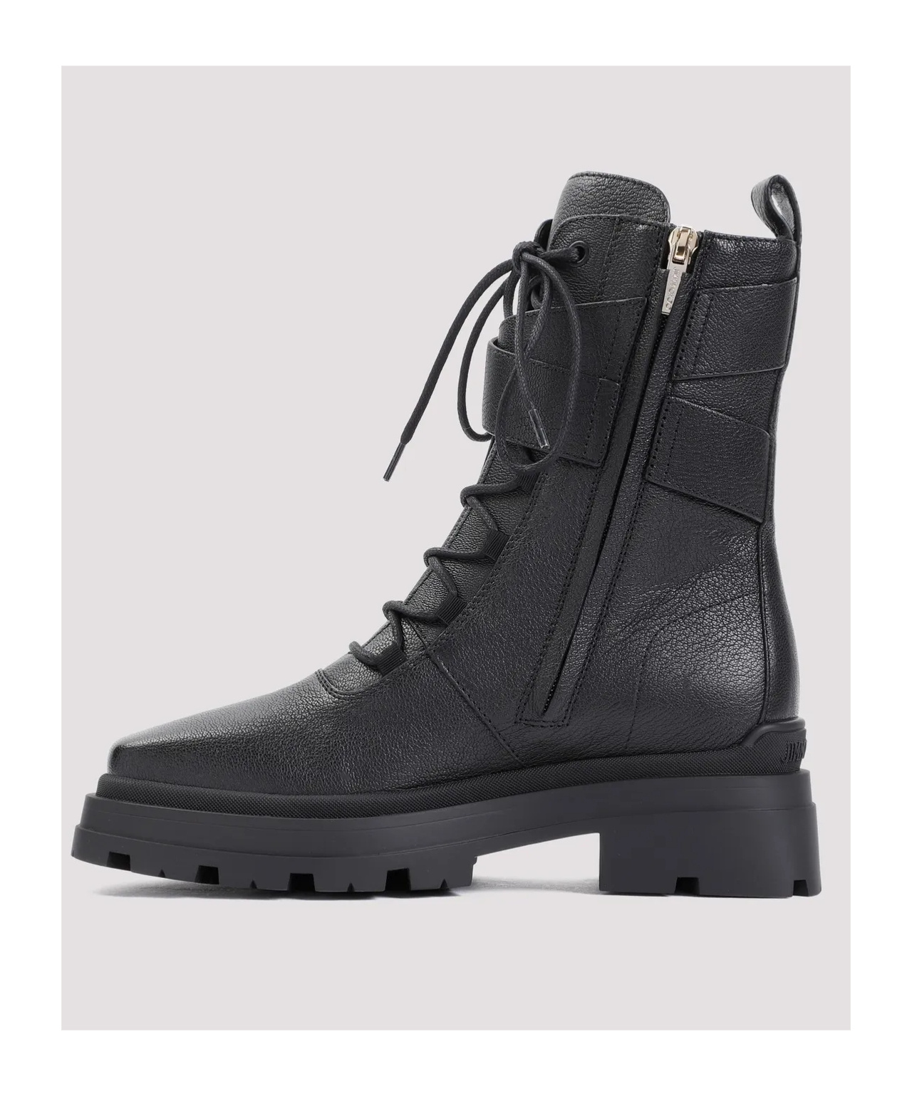 Jimmy Choo Womens Black Noemi 45 Logo-embellished Grained-leather Heeled Ankle Boots In Black
