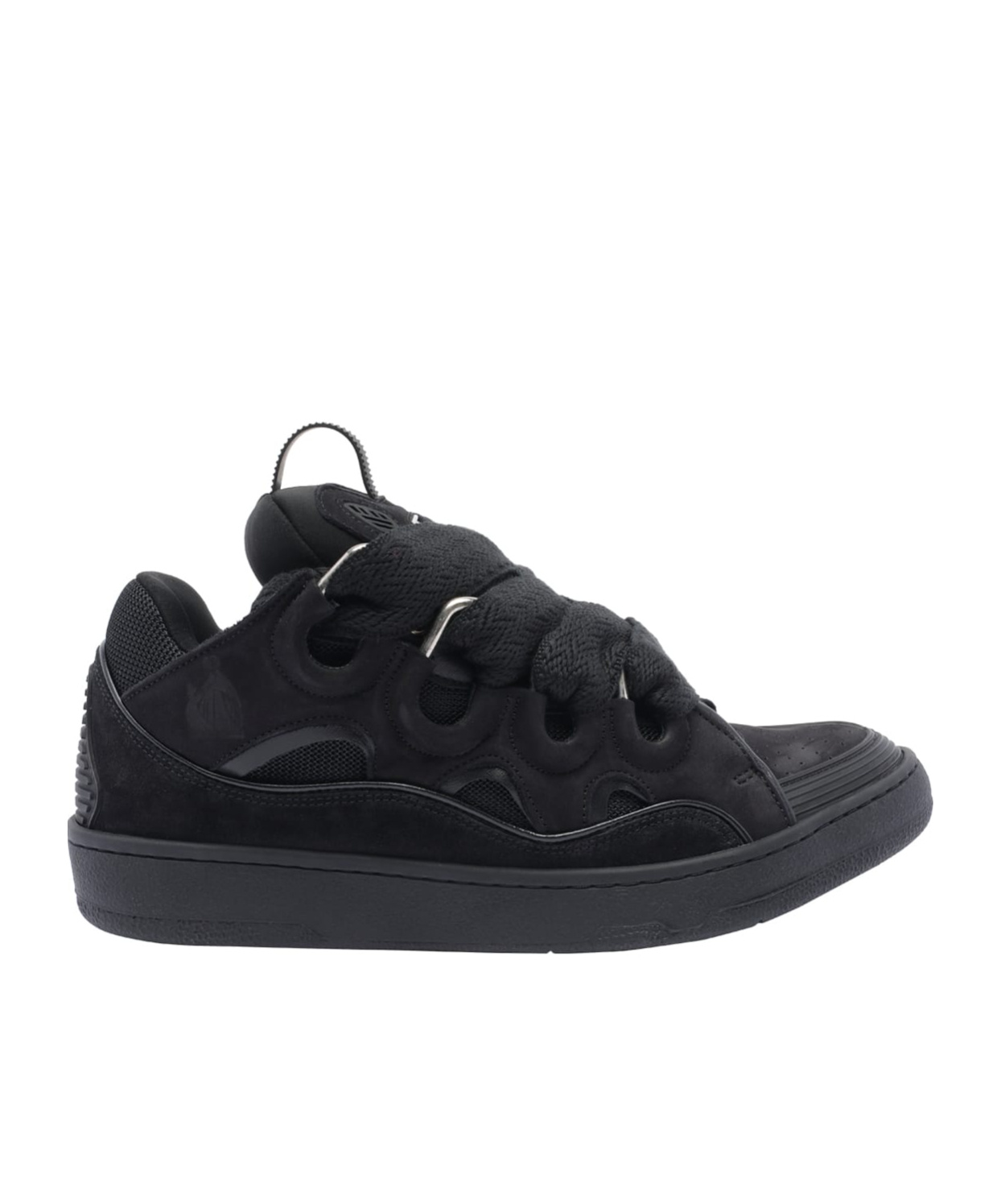 Lanvin Dark Blue Curb Sneakers In Black