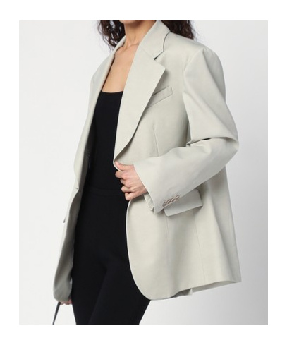 P.A.R.O.S.H GREIGE JACKET IN LINEN BLEND
