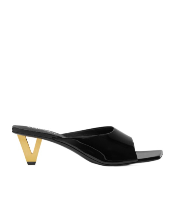 Shop Versace Leather Mules In Black
