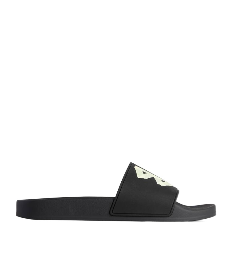 Shop Balenciaga Men's Pool Slide Sandal In Black/yellow